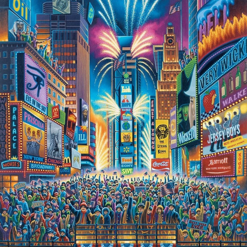 Dowdle Puzzles New Years Eve Time Square 1000 piece puzzle. Eric Dowdle, artist - Picture 4 of 5
